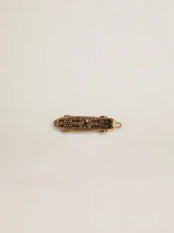 Hot Acessório para cadarço masculino na cor ouro velho com forma de skate Jewels