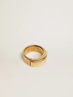 Outlet Anel feminino cor ouro velho com mensagem escondida MULHER Jewels|Joias