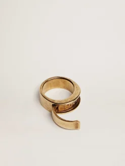 Outlet Anel feminino cor ouro velho com mensagem escondida MULHER Jewels|Joias