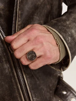 Outlet Anel masculino na cor prata velha Jewels