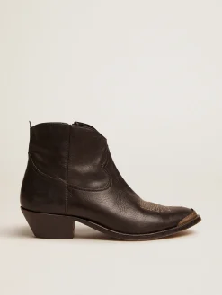 New Ankle boot Feminina de couro com decoração western MULHER Botas