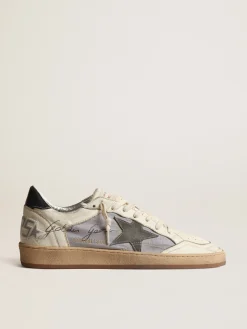 Store Ball Star de napa e náilon reflex com estrela de suede cinza-escuro Ball Star