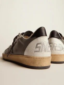 Online Ball Star masculino de couro cinza com estrela e talão pretos Ball Star