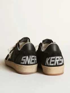 Fashion Ball Star masculino de suede preto com estrela de couro branco Ball Star