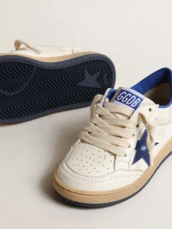 New Ball Star Young com estrela e talão de couro metálico azul Meninos (4-10 anos)