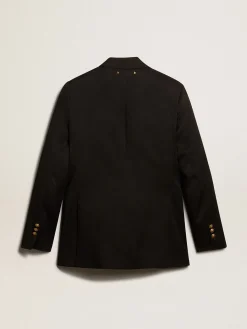 Online Blazer feminino de abotoamento duplo preto MULHER Blazers