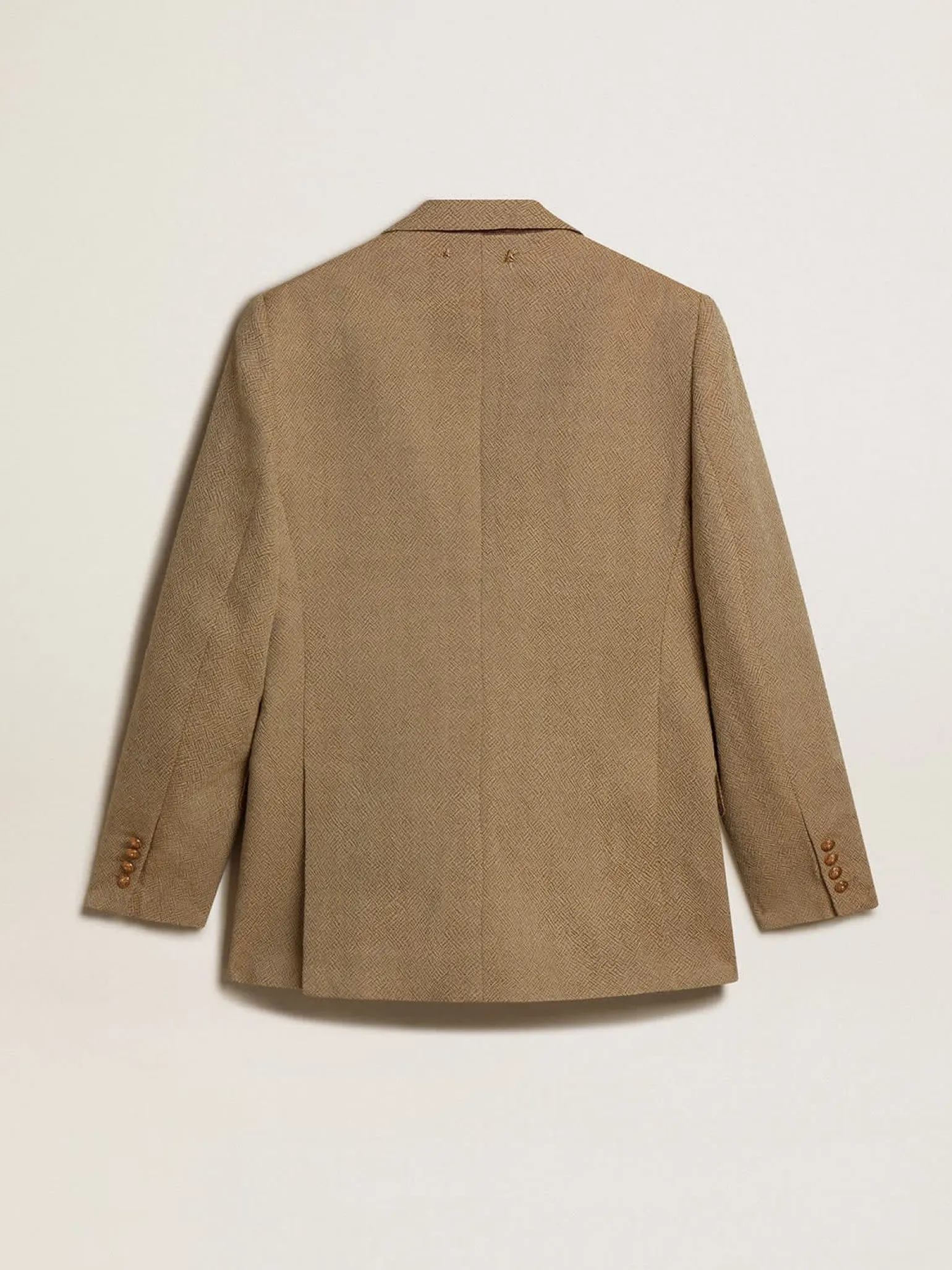 Sale Blazer masculino de abotoamento duplo de lã cor de faia clara Blazers