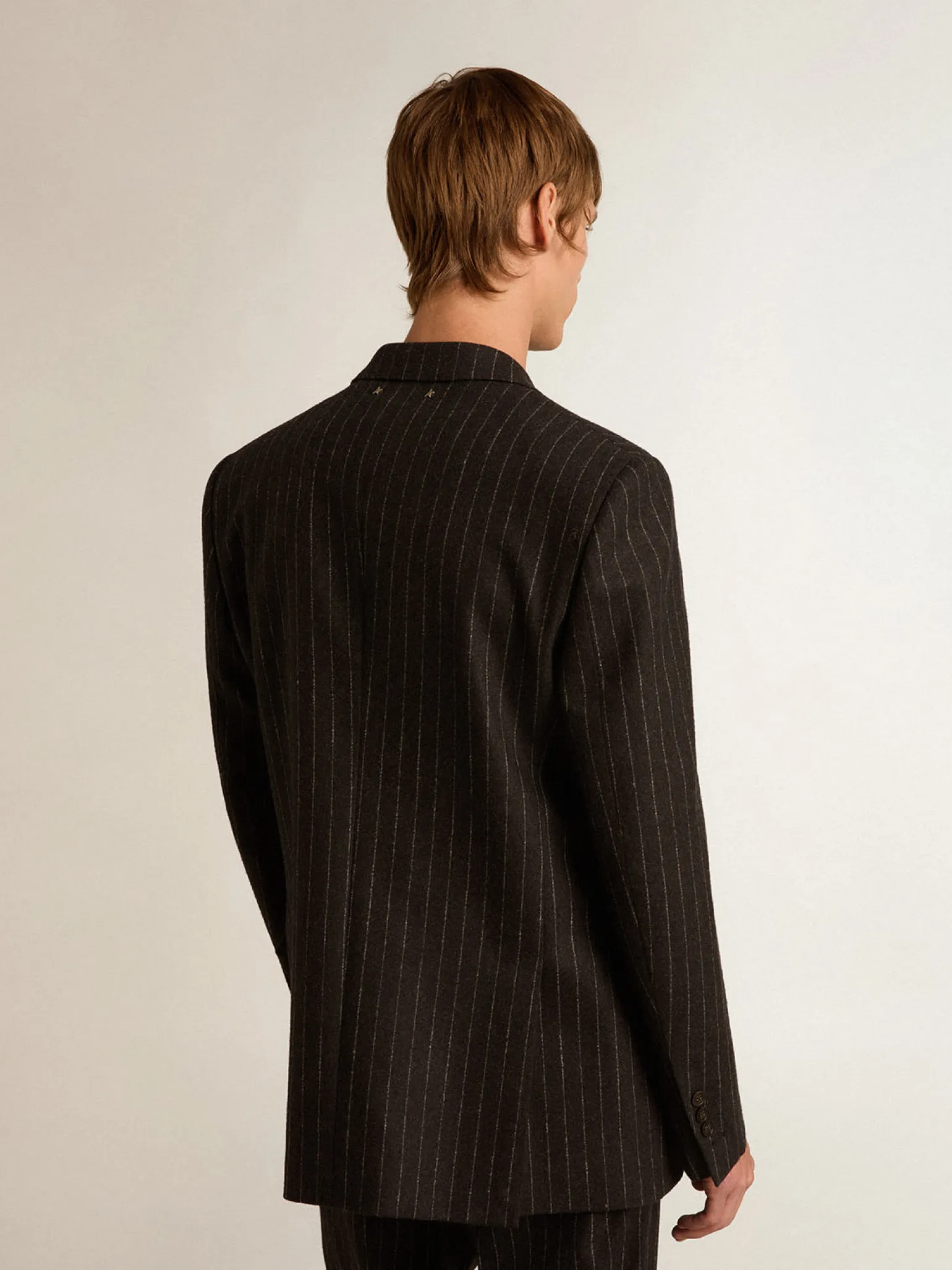 Cheap Blazer masculino de abotoamento duplo de lã cinza mescla Blazers