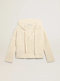 Shop Blusa com capuz de algodão cor de papiro MULHER Moletons