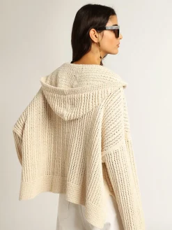 Shop Blusa com capuz de algodão cor de papiro MULHER Moletons