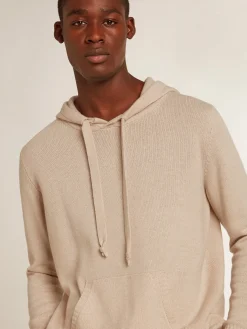 Discount Blusa tipo moletom masculina branca misto caxemira com capuz Moletons