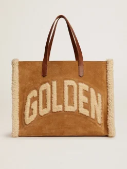Best Sale Bolsa California East-West de camurça com shearling MULHER Bolsas de ombro|Bolsas de mão