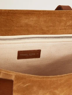 Best Sale Bolsa California East-West de camurça com shearling MULHER Bolsas de ombro|Bolsas de mão