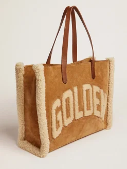 Best Sale Bolsa California East-West de camurça com shearling MULHER Bolsas de ombro|Bolsas de mão