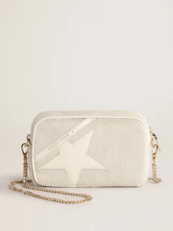 Sale Bolsa Mini Star Bag de couro branco heritage com estrela tom sobre tom MULHER Minibolsas|Bolsas tiracolo