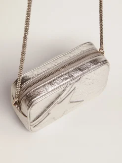 Discount Bolsa Mini Star feminina de couro metálico prateado com estrela tom sobre tom MULHER Minibolsas|Bolsas tiracolo