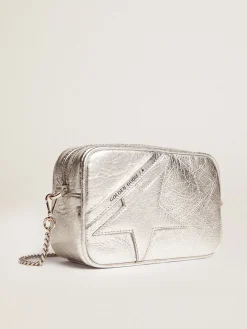 Discount Bolsa Mini Star feminina de couro metálico prateado com estrela tom sobre tom MULHER Minibolsas|Bolsas tiracolo