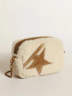 Best Sale Bolsa Mini Star feminina de shearling bege com estrela de suede MULHER Minibolsas|Bolsas tiracolo