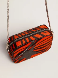 Flash Sale Bolsa Mini Star feminina de couro cavalinho tigre laranja com estrela preta MULHER Minibolsas|Bolsas tiracolo