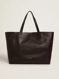 New Bolsa Pasadena feminina preta com logo dourado MULHER Bolsas de ombro|Bolsas de mão