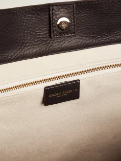 New Bolsa Pasadena feminina preta com logo dourado MULHER Bolsas de ombro|Bolsas de mão