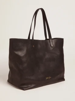 New Bolsa Pasadena feminina preta com logo dourado MULHER Bolsas de ombro|Bolsas de mão