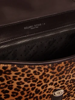 Best Sale Bolsa Rodeo média de couro preto e cavalinho com estampa de leopardo MULHER Bolsas tiracolo