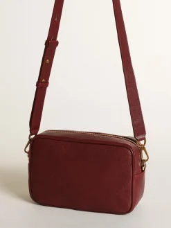 Flash Sale Bolsa Star feminina de couro bordô com estrela tom sobre tom MULHER Bolsas tiracolo