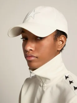 Outlet Boné de beisebol branco com estrela MULHER Chapéus e bonés|Beachwear