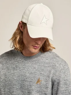 Outlet Boné de beisebol branco com estrela MULHER Chapéus e bonés|Beachwear