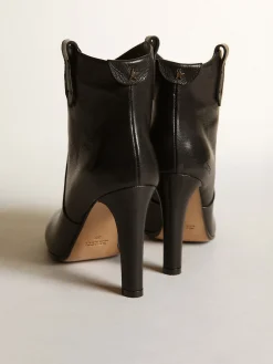 Outlet Bota Kelsey de couro preto MULHER Botas