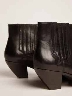 Best Sale Bota Sunset feminina de couro preto MULHER Botas