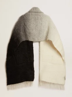 Store Cachecol branco e preto com bolsos MULHER Sedas e Echarpes|Sedas e Echarpes