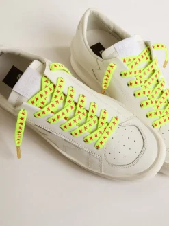 Sale Cadarços amarelos fluorescentes com estrelas laranja em contraste MULHER Cadarços|Cadarços