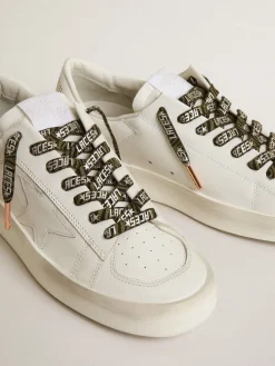 Sale Cadarços com estampa de zebra verde e preto com escritas Laces prateadas em contraste MULHER Cadarços|Cadarços
