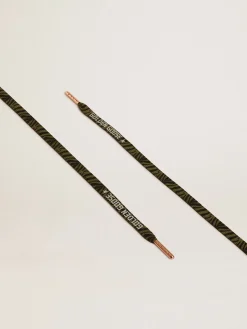 Cheap Cadarços com estampa de zebra verde e preto com logo prateado em contraste MULHER Cadarços|Cadarços