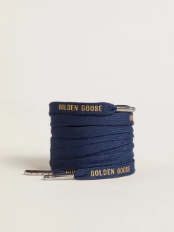 Flash Sale Cadarços de algodão azul-marinho com logo dourado em contraste MULHER Cadarços|Cadarços