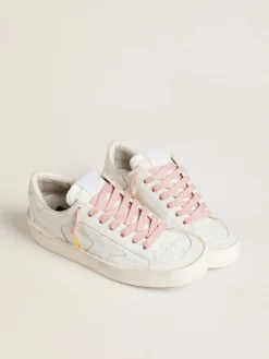 Flash Sale Cadarços de algodão rosa antigo com logo dourado em contraste MULHER Cadarços|Cadarços