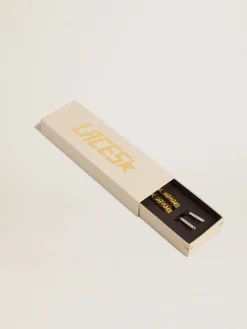 Online Cadarços de glitter bordô com escrita amarela Somewhere Dreaming em contraste MULHER Cadarços|Cadarços
