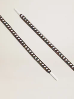 Fashion Cadarços de glitter colorido com estrela branca em contraste MULHER Cadarços|Cadarços