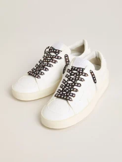 Fashion Cadarços de glitter colorido com estrela branca em contraste MULHER Cadarços|Cadarços