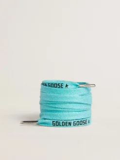 Discount Cadarços de lurex azul-claro com logo preto em contraste MULHER Cadarços|Cadarços