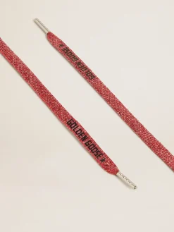 Online Cadarços de lurex vermelho com logo preto em contraste MULHER Cadarços|Cadarços