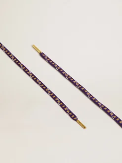 Flash Sale Cadarços roxos com decorações e estrelas douradas em contraste MULHER Cadarços|Cadarços