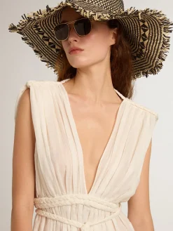Sale Caftan de algodão jacquard branco usado MULHER Beachwear|Vestidos e macacões