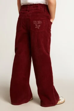 Sale Calça bordô de algodão de perna larga Bottoms (4-12 years)