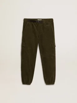 Best Sale Calça cargo de algodão verde escuro Bottoms (4-12 years)