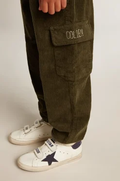 Best Sale Calça cargo de algodão verde escuro Bottoms (4-12 years)
