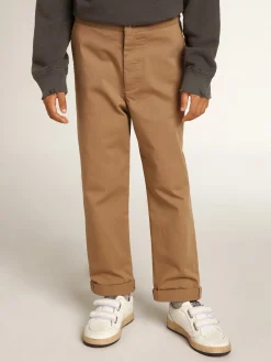 Online Calça chino infantil masculina de algodão cor caramelo Bottoms (4-12 years)