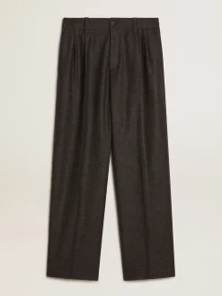 Cheap Calça de flanela de lã cinza escuro Jeans e calças